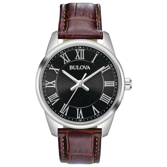 MEN'S QUARTZ LEATHER STRAP WATCH, DIAL