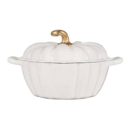 4QT CAST IRON PUMPKIN COCOTTE W/ STEM