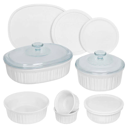 FRENCH 12PC CERAMIC ROUND & OVAL BAKEWARE SET