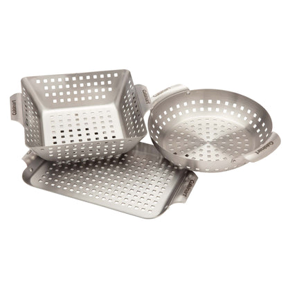 3PC STAINLESS STEEL GRILL TOPPER SET