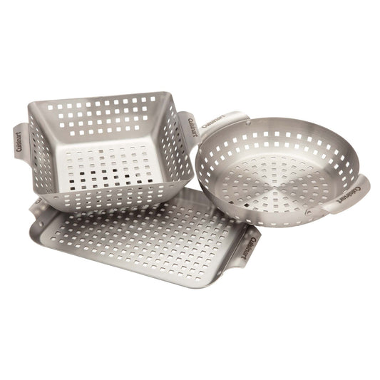 3PC STAINLESS STEEL GRILL TOPPER SET