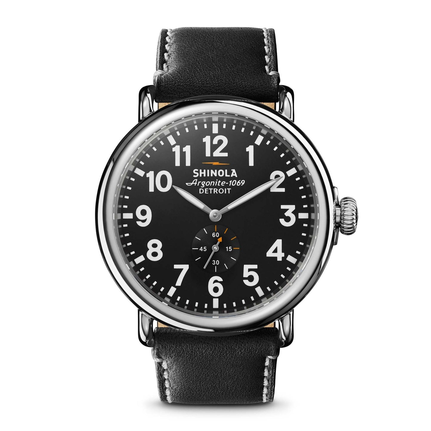 MENS' RUNWELL LEATHER STRAP WATCH, DIAL