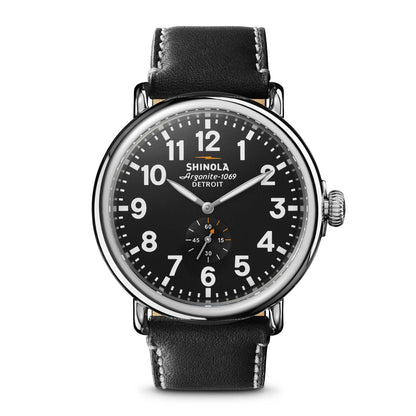 MENS' RUNWELL LEATHER STRAP WATCH, DIAL