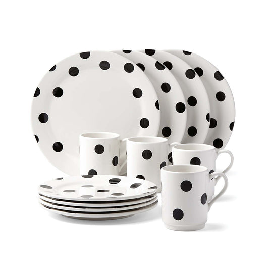DECO DOT 12PC DINNERWARE SET