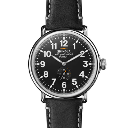 MENS' RUNWELL LEATHER STRAP WATCH, DIAL