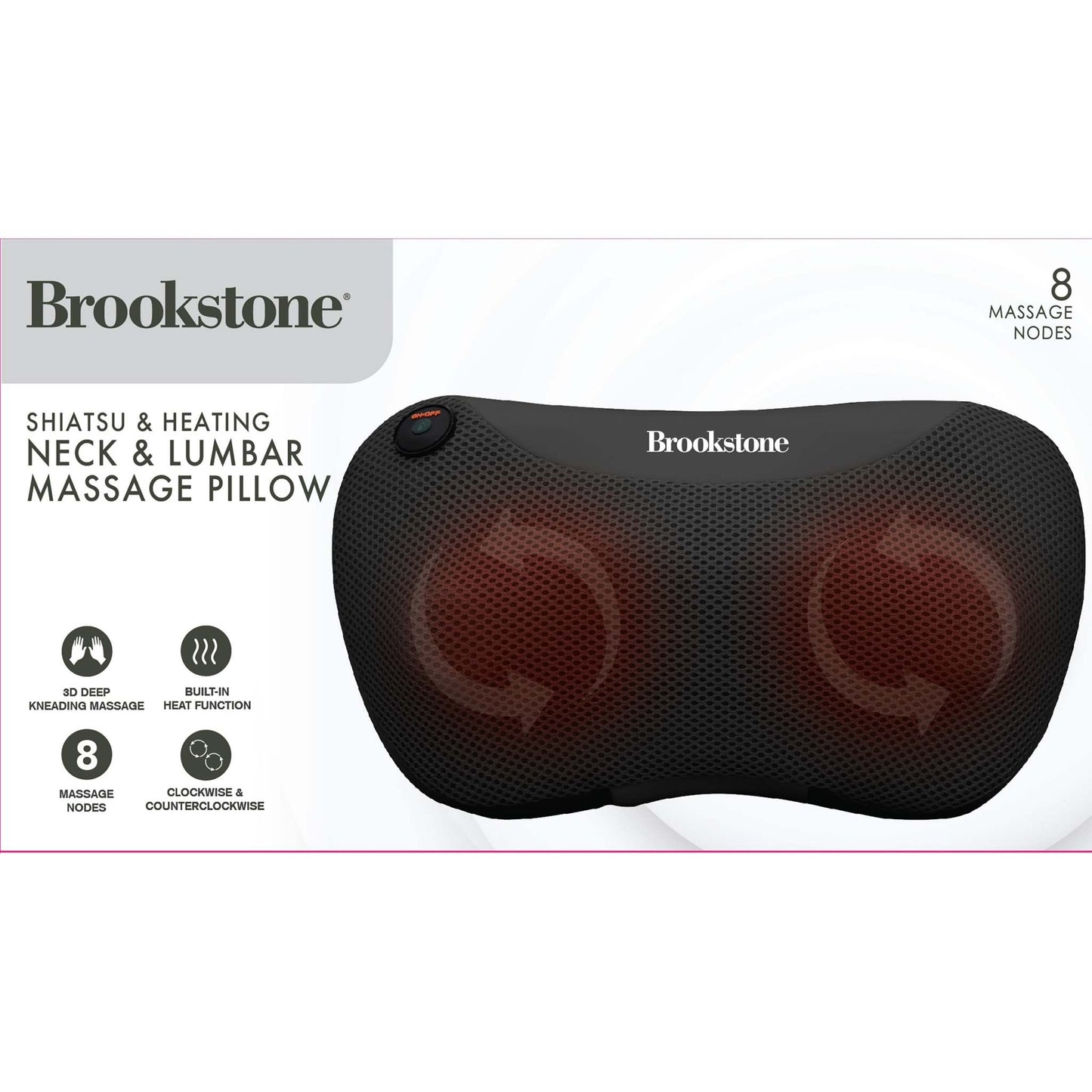 SHIATSU & HEATING NECK/LUMBAR MASSAGE PILLOW W/ HEAT