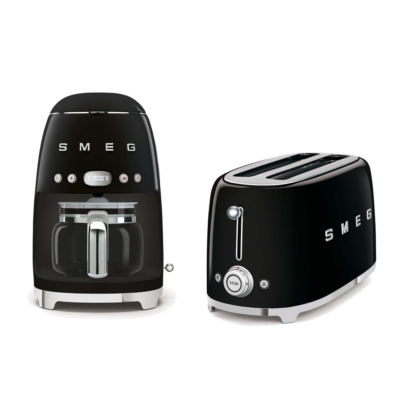 50'S RETRO-STYLE AM KIT W/ 10 CUP COFFEE MACHINE & 2 SLOT TOASTER
