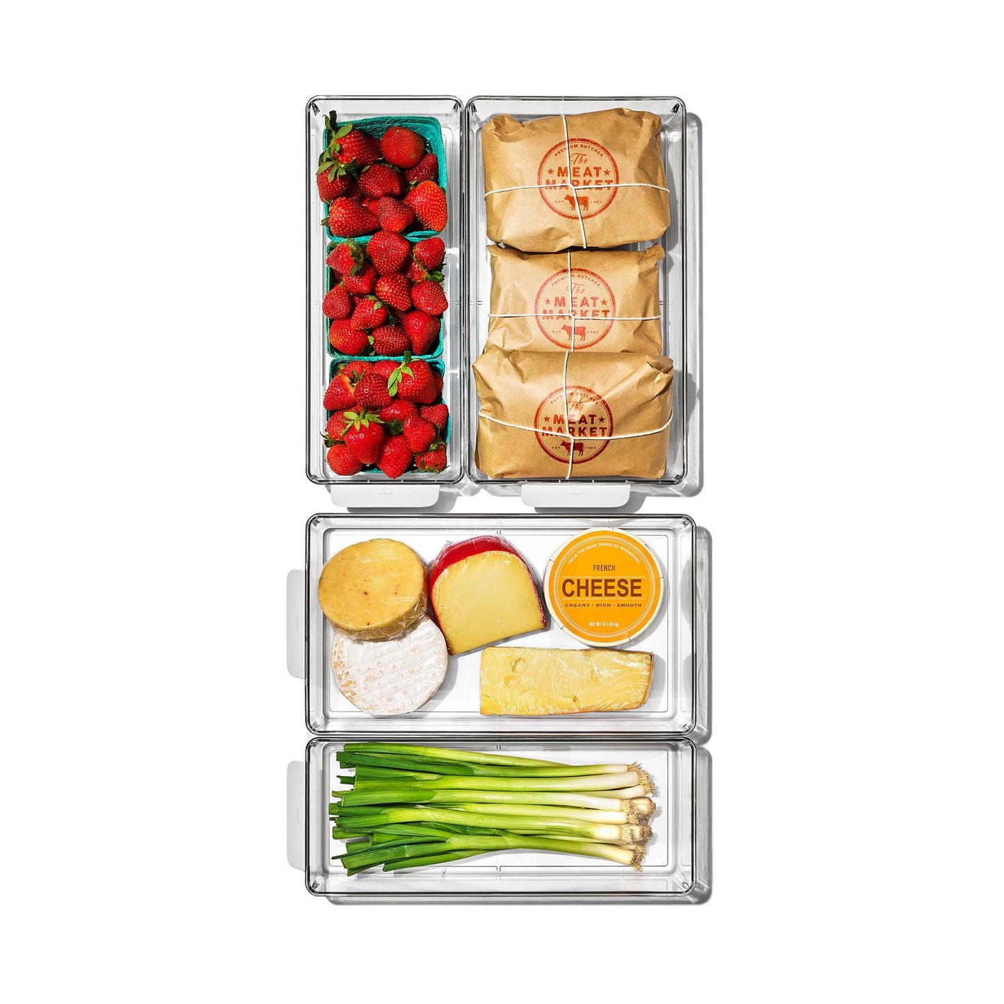 4PC REFRIGERATOR STORAGE BIN STARTER SET