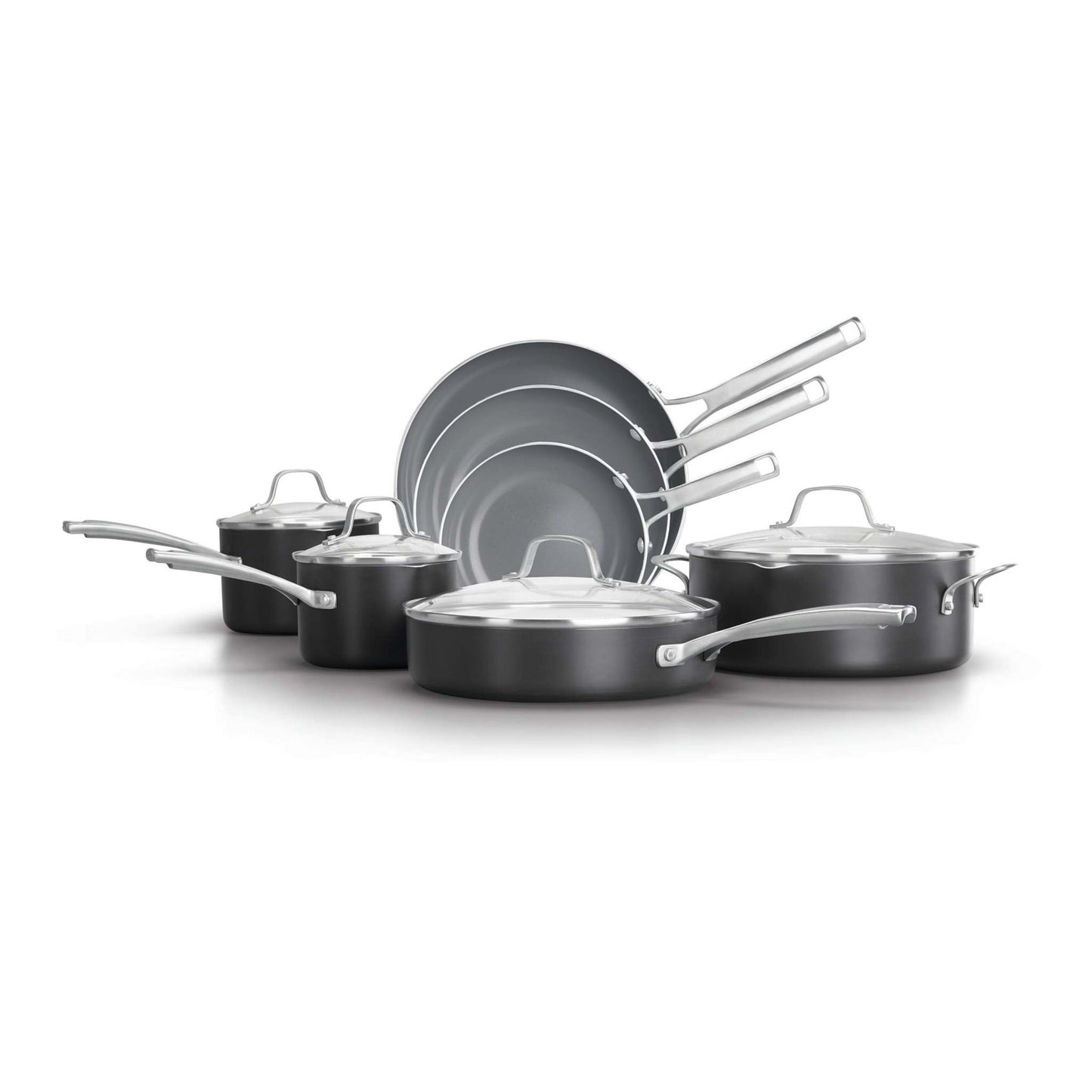 11PC CALPHALON CLASSIC OIL INFUSED CERAMIC COOKWARE SET