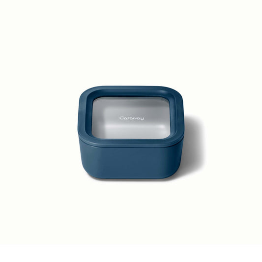 4.4 CUP GLASS FOOD CONTAINER SQUARE SHAPE W/ LID