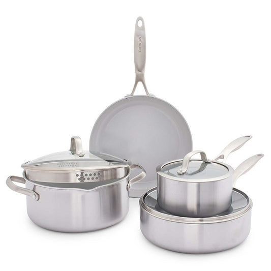 VENICE PRO 7PC 3-PLY STAINLESS STEEL CERAMIC NONSTICK COOKWARE SET