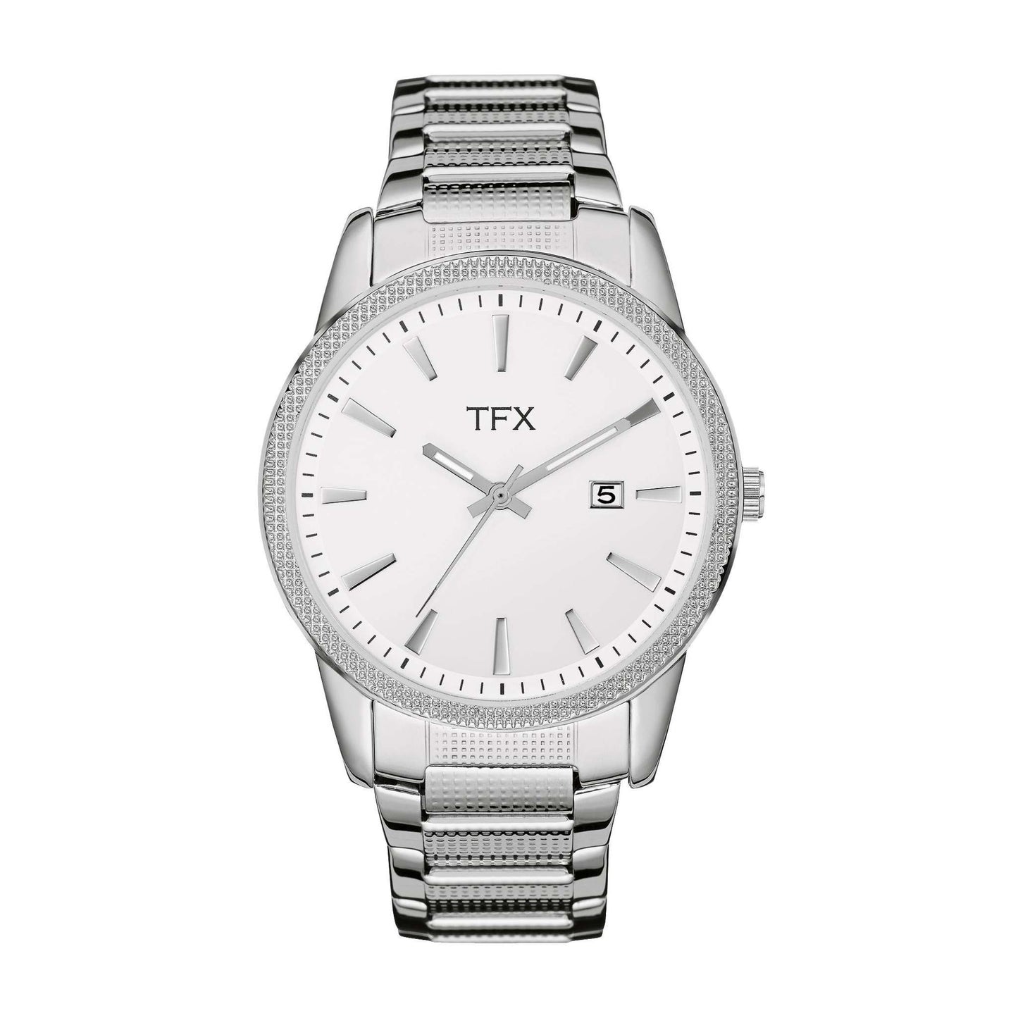 TFX MENS ROUND STEEL BRACELET WITH SWAROVSKI CRYSTALS