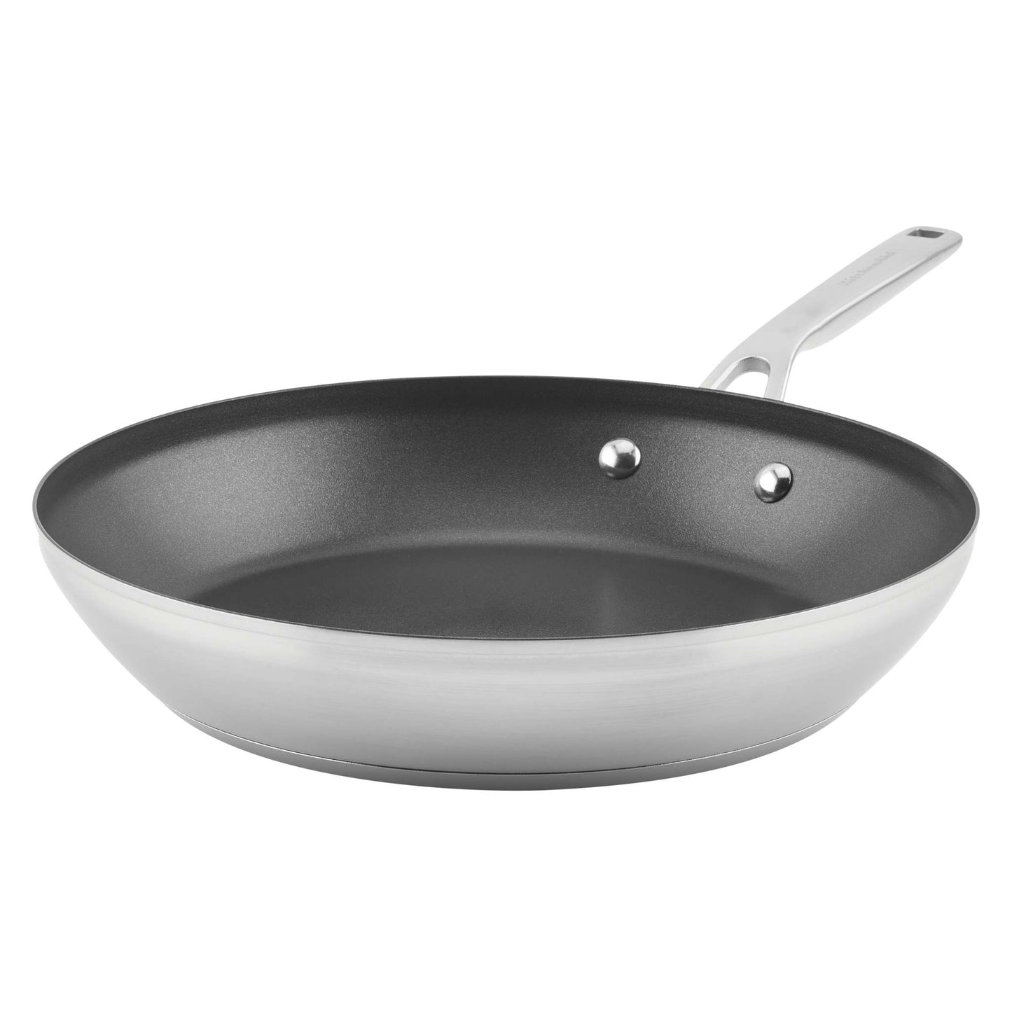 12" STAINLESS STEEL 3-PLY NONSTICK FRY PAN