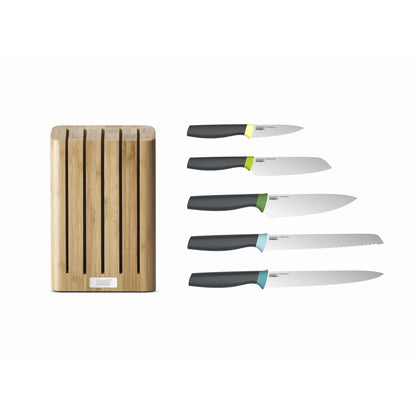 ELEVATE 6PC COMPACT BAMBOO KNIFE BLOCK SET