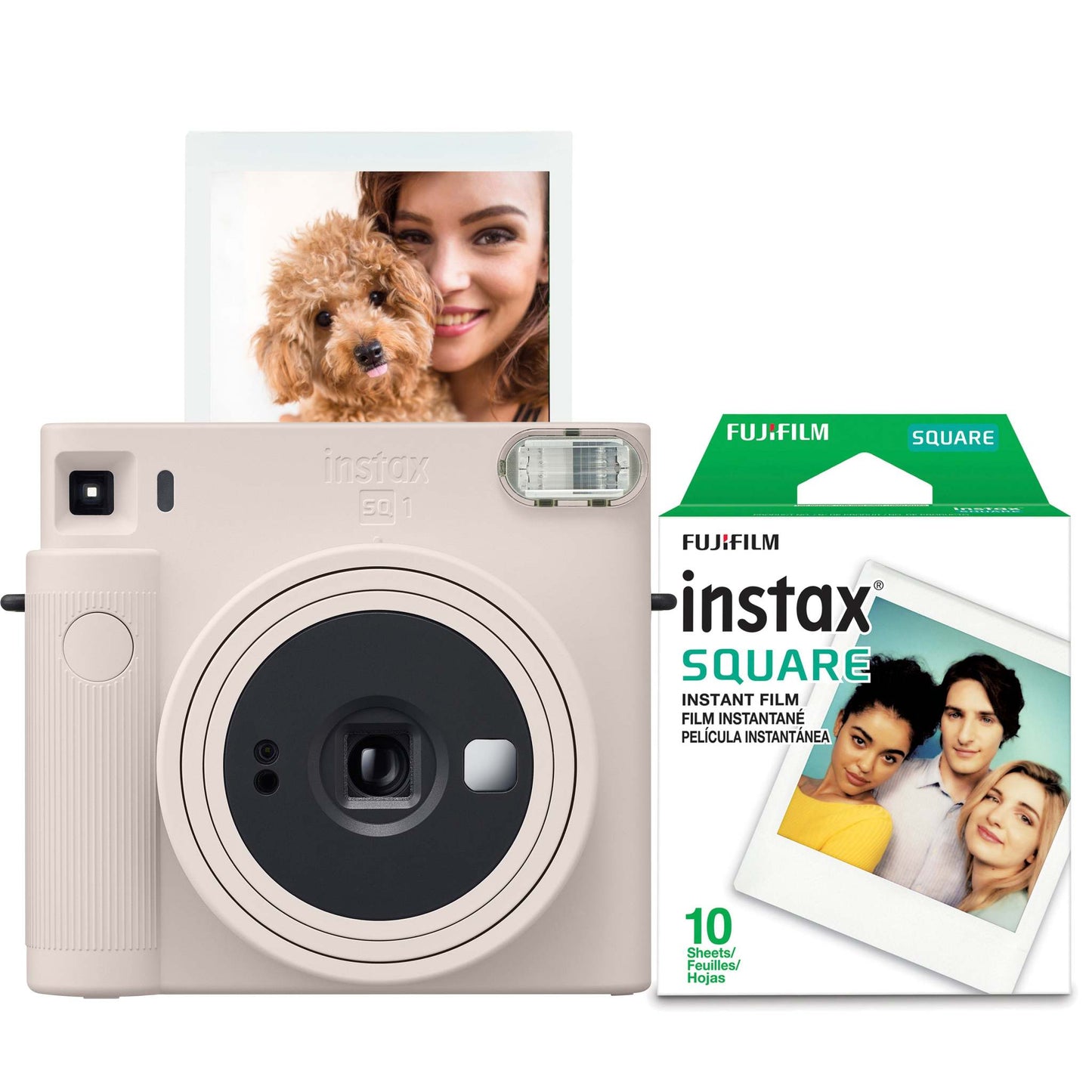 INSTAX SQUARE SQ1 INSTANT CAMERA W/ 10 COUNT FILM CHALK