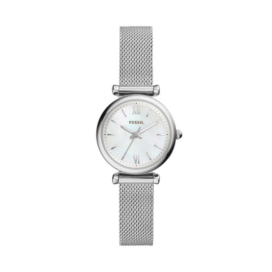 LADIES CARLIE MINI STAINLESS STEEL MESH WATCH MOP DIAL- ENGLISH