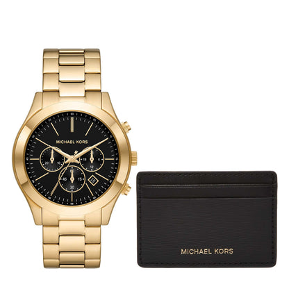 MEN'S OVERSIZED SLIM RUNWAY CHRONOGRAPH WATCH W/ CARD CASE