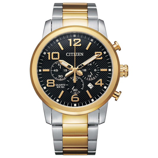 MENS DRESS TWO-TONE STAINLESS STEEL QUARTZ WATCH