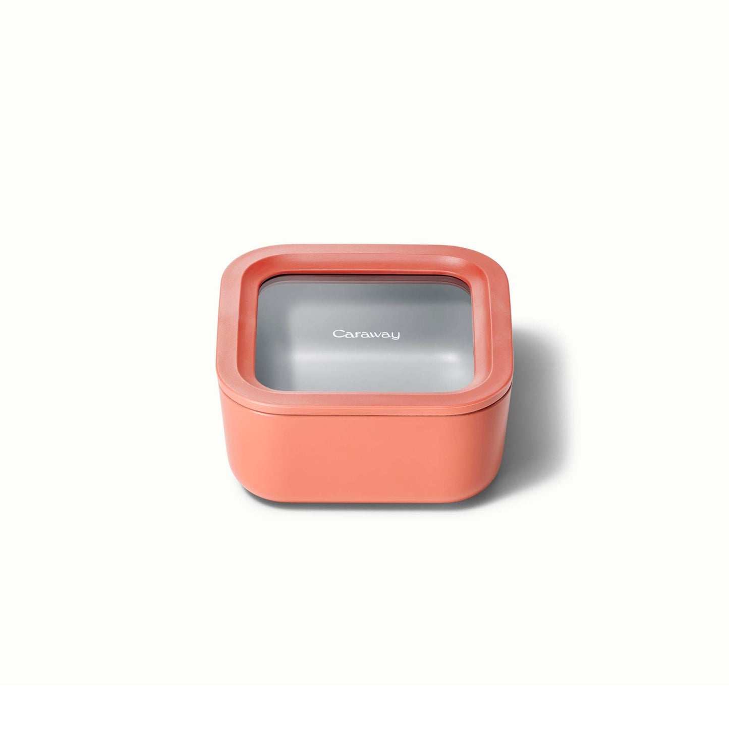 4.4 CUP GLASS FOOD CONTAINER SQUARE SHAPE W/ LID PERRACOTTA