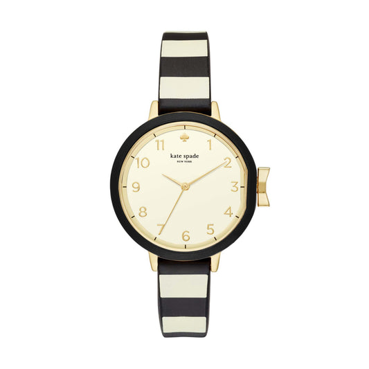 LADIES PARK ROW & CREAM SILICONE WATCH CREAM DIAL