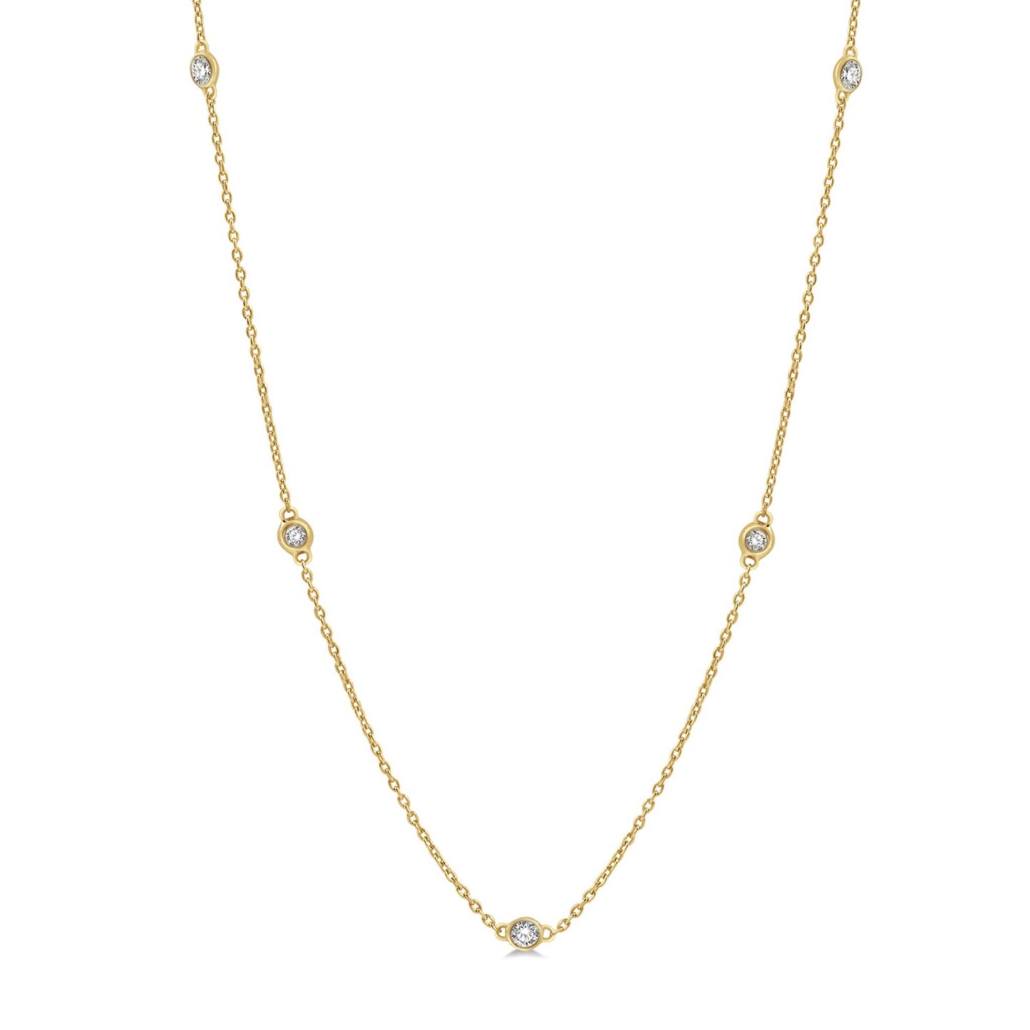 14K YELLOW GOLD DIAMONDS BY THE YARD NECKLACE .50TWT
