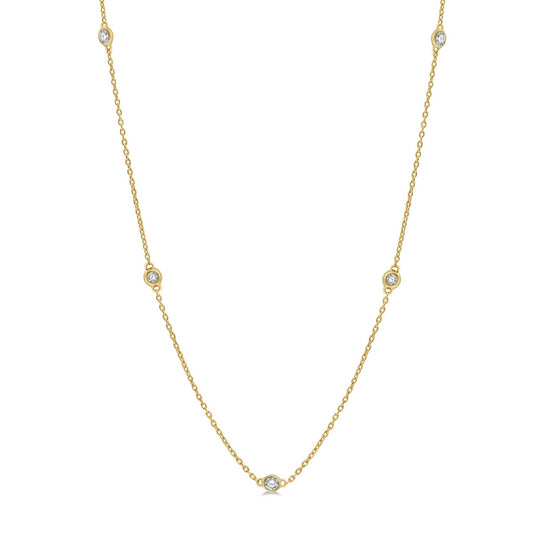 14K YELLOW GOLD DIAMONDS BY THE YARD NECKLACE .50TWT