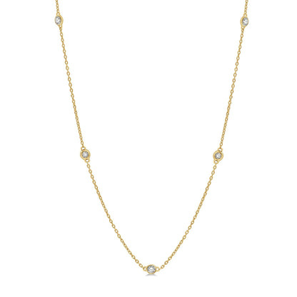 14K YELLOW GOLD DIAMONDS BY THE YARD NECKLACE .50TWT
