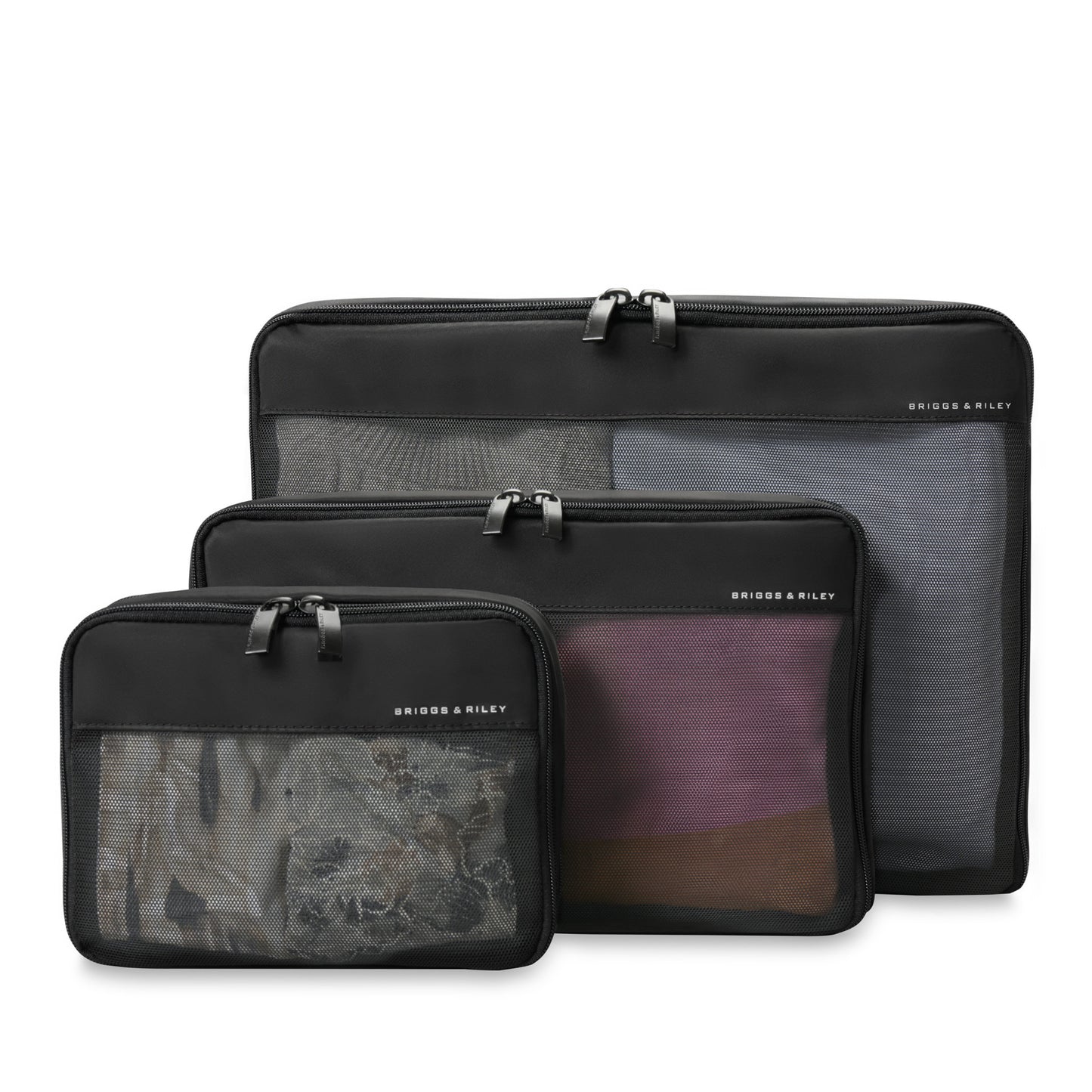 BRIGGS & RILEY TRAVEL ESSENTIALS CHECK IN PACKING CUBE SET - BLACK