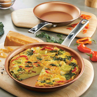 HOME COLLECTION ALUMINUM TWIN PACK SKILLETS 11.5" & 9.25" SUGAR