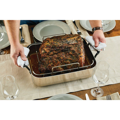 5-PLY STAINLESS STEEL ROASTING PAN W/ RACK