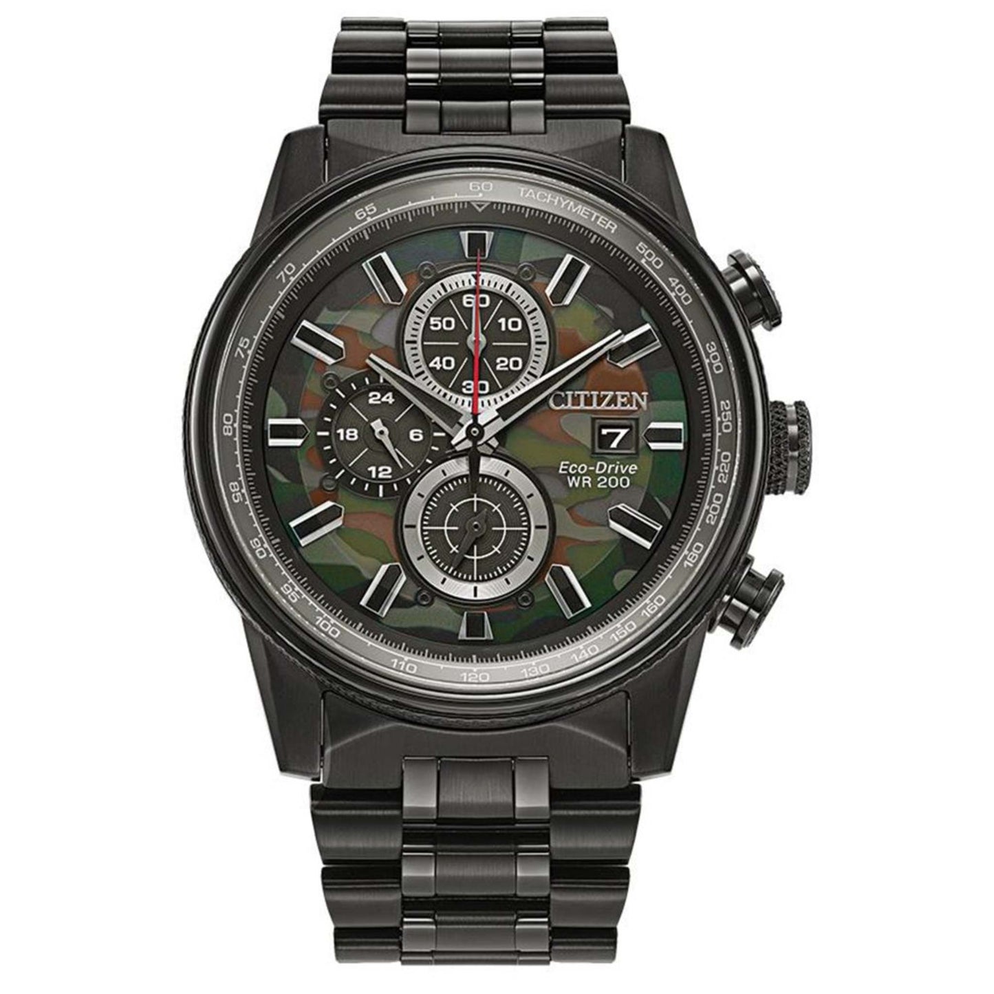 MENS NIGHTHAWK ECO-DRIVE ION-PLATED CHRONOGRAPH WATCH