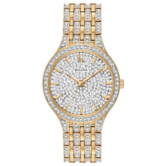 LADIES PHANTOM 2-TONE SWAROVSKI CRYSTAL PAVED WATCH