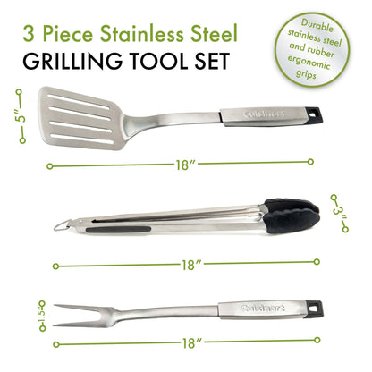 3PC PROFESSIONAL GRILL TOOL SET