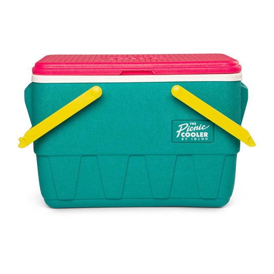 RETRO PICNIC BASKET 25QT COOLER DARK JADE/BOLD MAGENTA