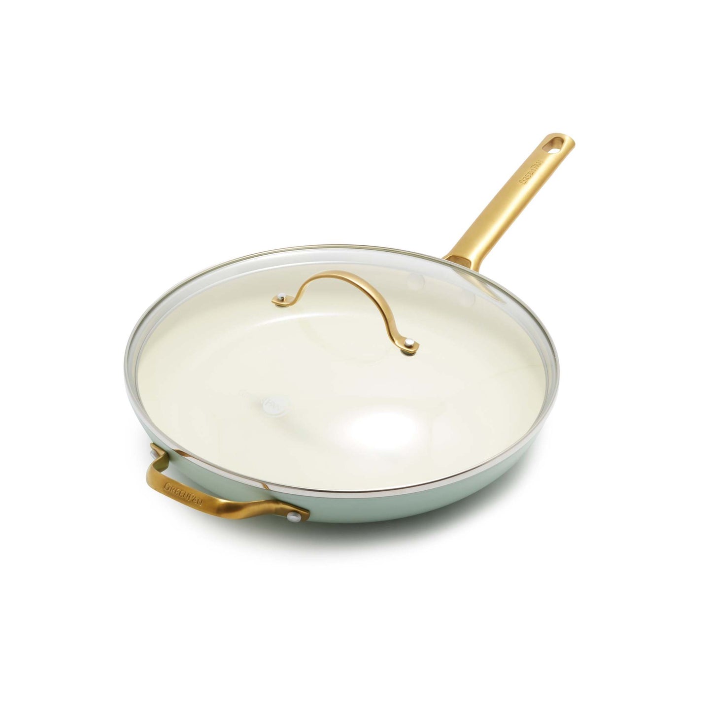RESERVE CERAMIC NONSTICK 12" FRY PAN W/ HELPER HANDLE & LID JULEP