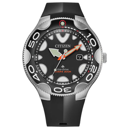 MEN'S PROMASTER DIVE ORCA ECO-DRIVE BLACK POLYURETHANE STRAP, BLACK DIAL