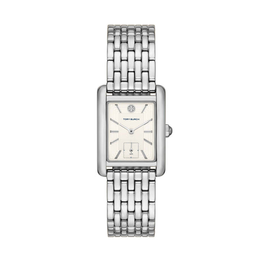 LADIES' ELEANOR SILVER-TONE STAINLESS STEEL WATCH, CREAM DIAL