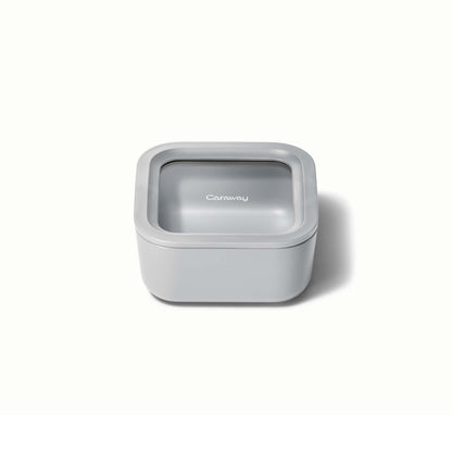 4.4 CUP GLASS FOOD CONTAINER SQUARE SHAPE W/ LID