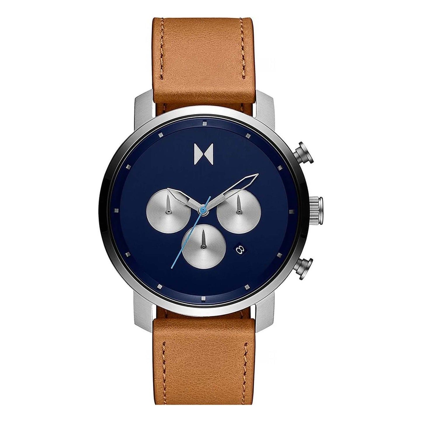 MENS CHRONO TAN LEATHER STRAP WATCH