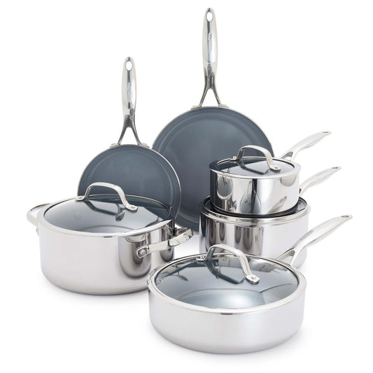 VALENCIA PRO 10PC STAINLESS STEEL NONSTICK COOKWARE SET