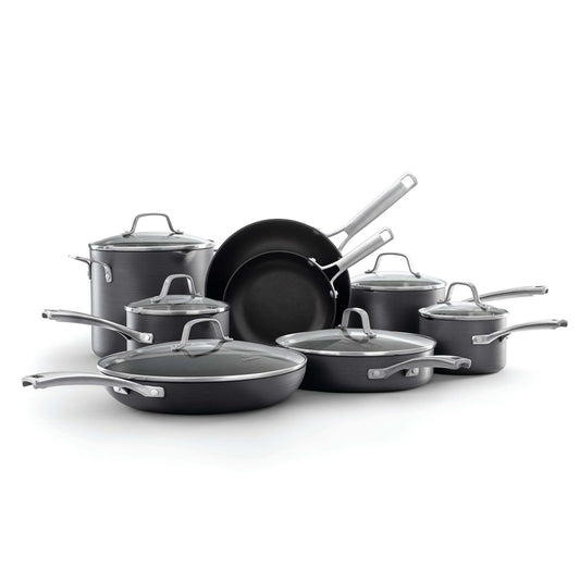 CLASSIC 14PC HARD-ANODIZED NONSTICK COOKWARE SET