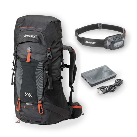 AMPEX DAILY HIKE COMBO - 35L BACKPACK/POWER BANK/300L HEADLAMP