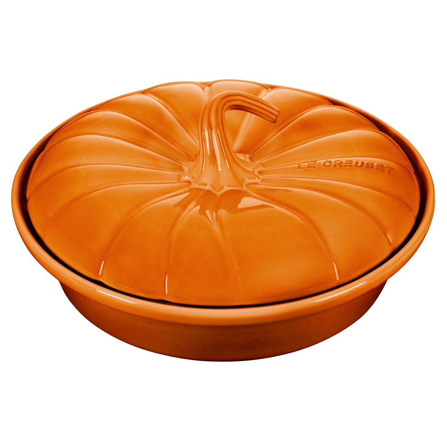 9" STONEWARE PUMPKIN BAKER W/ LID PERSIMMON