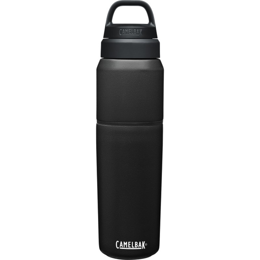 MULTIBEV 22 OUNCE INSULATED BOTTLE AND 16 OUNCE CUP - (BLACK STAINLESS STEEL)