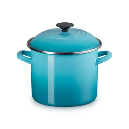 6QT ENAMEL ON STEEL COVERED STOCKPOT CARIBBEAN