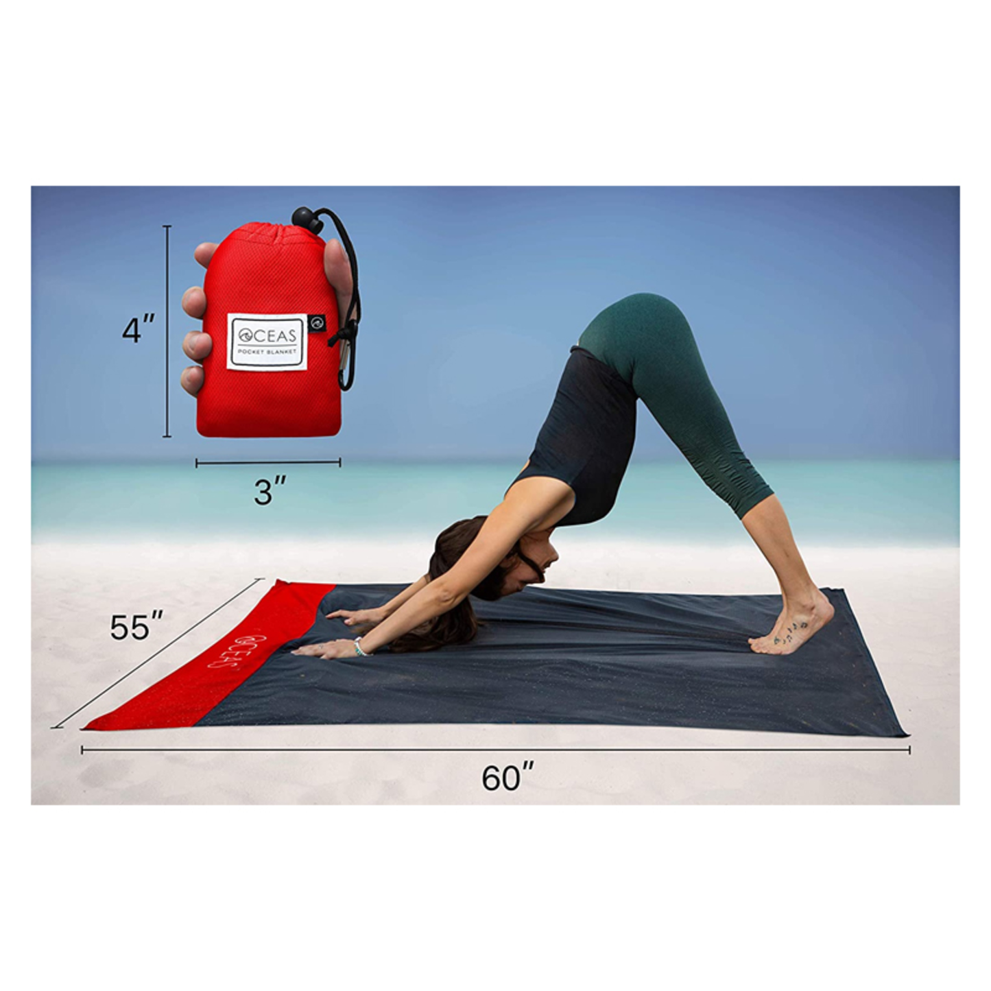 OUTDOOR WATERPROOF POCKET BLANKET - (RED)