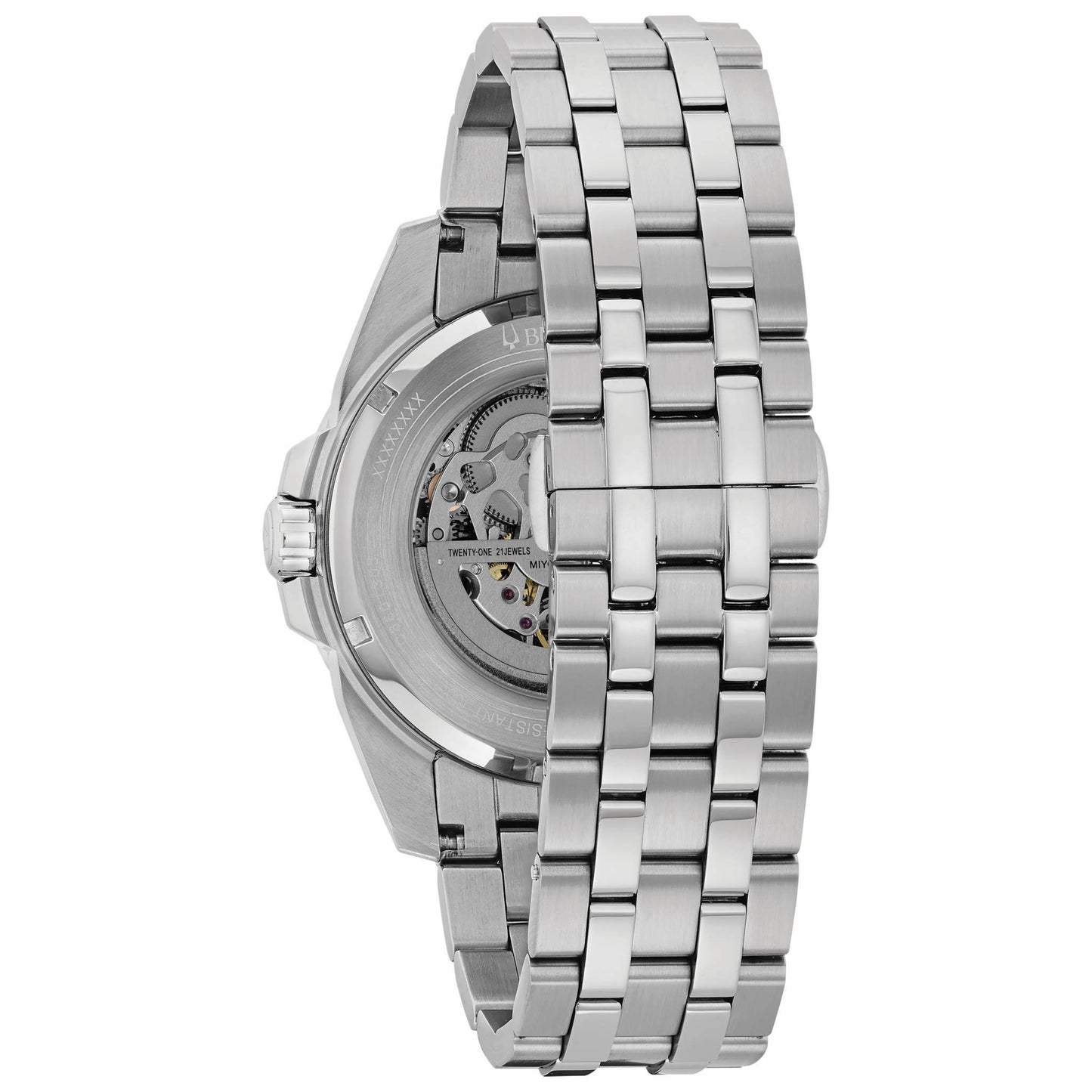 MENS AUTOMATIC STAINLESS STEEL WATCH SKELETON DIAL