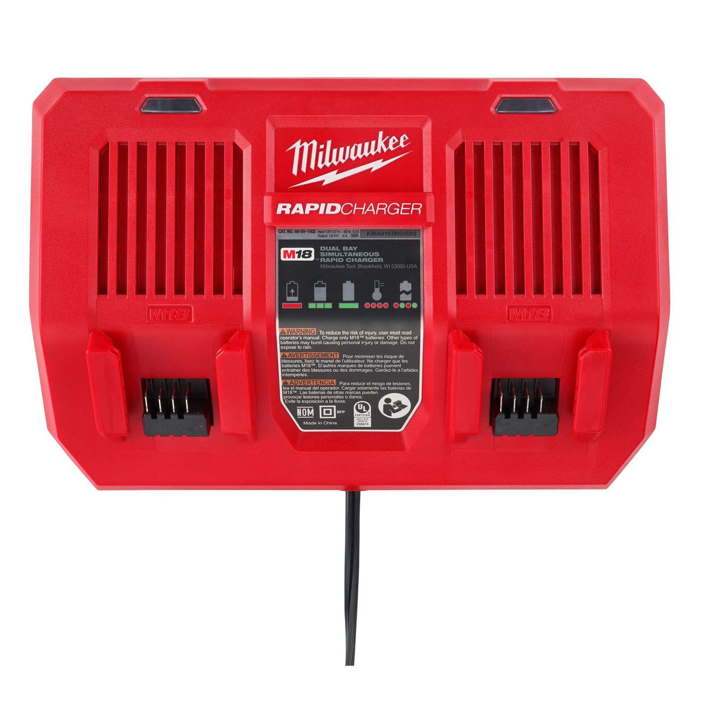 M18 DUAL BAY SIMULTANEOUS RAPID CHARGER