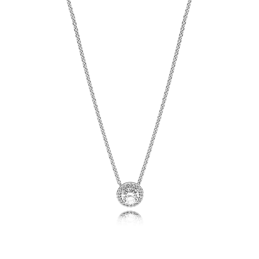 ROUND SPARKLE HALO NECKLACE