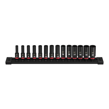 14PC SHOCKWAVE IMPACT DUTY 3/8" DRIVE METRIC DEEP 6 POINT SOCKET SET